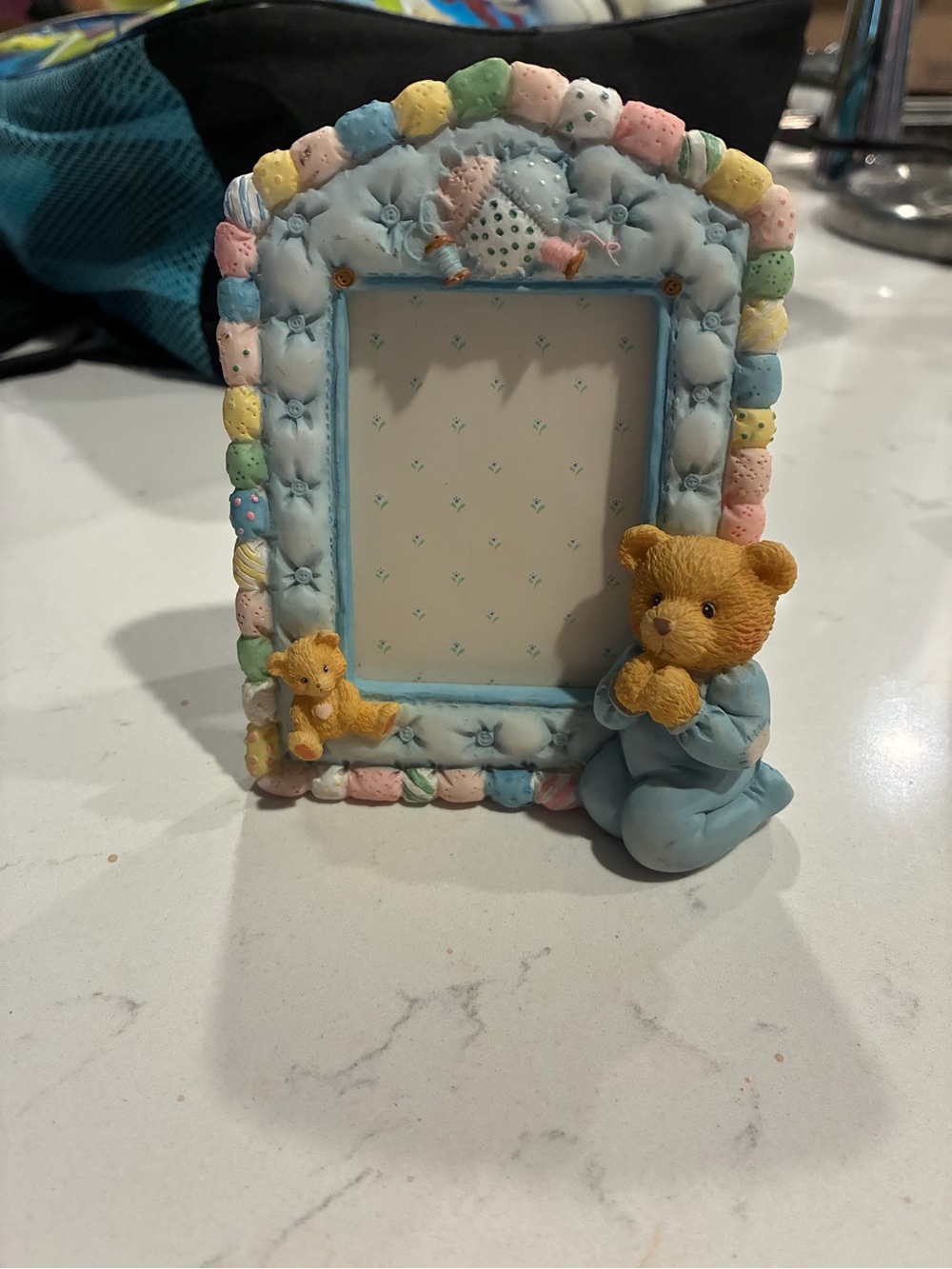 Vintage frame bear nursery 90s baby boy baby shower